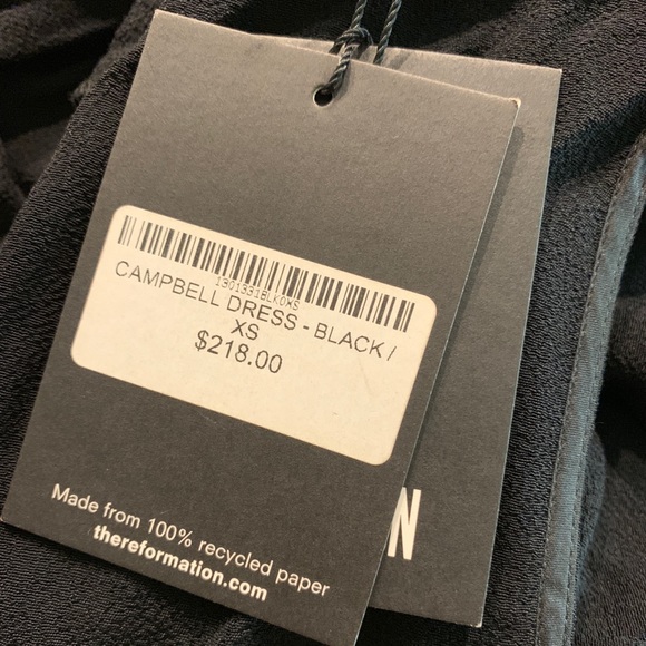 NWT Reformation Campbell Dress - Black - Picture 4 of 4